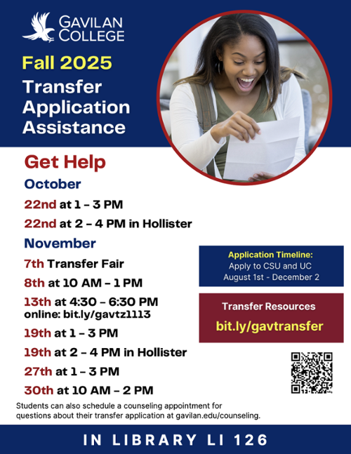 Transfer Application Assistance Dates 